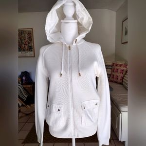 Lauren Active Ralph Lauren white zip-up hoodie for women, size M